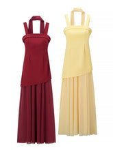 Two dresses, one red and one yellow.
